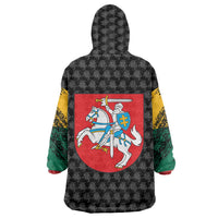 Lithuania Map Combined with National Coat of Arms Wearable Blanket Hoodie Patriotic Design