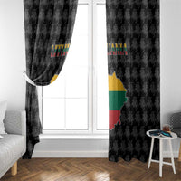 Lithuania Map Combined with National Coat of Arms Window Curtain Patriotic Design