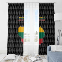 Lithuania Map Combined with National Coat of Arms Window Curtain Patriotic Design