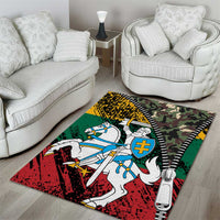 Lithuania's National Emblem Area Rug with Military Motifs - Army-Inspired Design