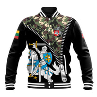 Lithuania's National Emblem Baseball Jacket with Military Motifs - Army-Inspired Design