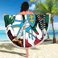 Lithuania's National Emblem Beach Blanket with Military Motifs - Army-Inspired Design