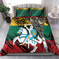 Lithuania's National Emblem Bedding Set with Military Motifs - Army-Inspired Design