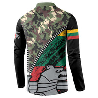 Lithuania's National Emblem Button Sweatshirt with Military Motifs - Army-Inspired Design