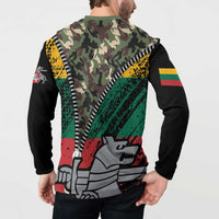 Lithuania's National Emblem Button Sweatshirt with Military Motifs - Army-Inspired Design