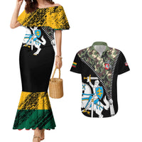Lithuania's National Emblem Couples Matching Mermaid Dress and Hawaiian Shirt with Military Motifs - Army-Inspired Design