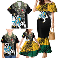 Lithuania's National Emblem Family Matching Mermaid Dress and Hawaiian Shirt with Military Motifs - Army-Inspired Design