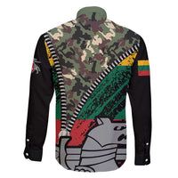 Lithuania's National Emblem Family Matching Off Shoulder Short Dress and Hawaiian Shirt with Military Motifs - Army-Inspired Design
