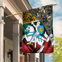 Lithuania's National Emblem Garden Flag with Military Motifs - Army-Inspired Design