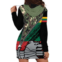 Lithuania's National Emblem Hoodie Dress with Military Motifs - Army-Inspired Design