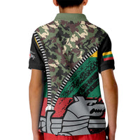 Lithuania's National Emblem Kid Polo Shirt with Military Motifs - Army-Inspired Design