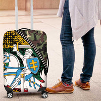 Lithuania's National Emblem Luggage Cover with Military Motifs - Army-Inspired Design