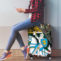 Lithuania's National Emblem Luggage Cover with Military Motifs - Army-Inspired Design