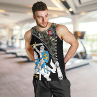 Lithuania's National Emblem Men Tank Top with Military Motifs - Army-Inspired Design
