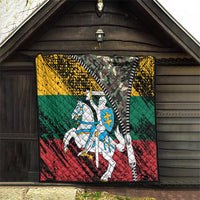 Lithuania's National Emblem Quilt with Military Motifs - Army-Inspired Design