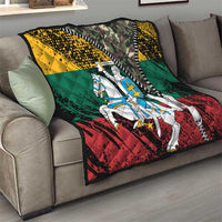 Lithuania's National Emblem Quilt with Military Motifs - Army-Inspired Design