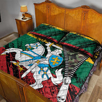 Lithuania's National Emblem Quilt Bed Set with Military Motifs - Army-Inspired Design