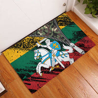 Lithuania's National Emblem Rubber Doormat with Military Motifs - Army-Inspired Design