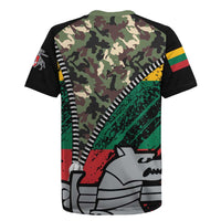 Lithuania's National Emblem Rugby Jersey with Military Motifs - Army-Inspired Design