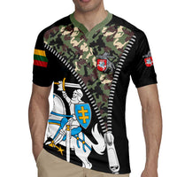 Lithuania's National Emblem Rugby Jersey with Military Motifs - Army-Inspired Design