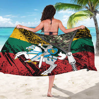 Lithuania's National Emblem Sarong with Military Motifs - Army-Inspired Design