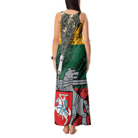 Lithuania's National Emblem Tank Maxi Dress with Military Motifs - Army-Inspired Design