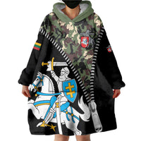 Lithuania's National Emblem Wearable Blanket Hoodie with Military Motifs - Army-Inspired Design