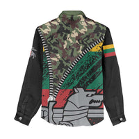 Lithuania's National Emblem Women Casual Shirt with Military Motifs - Army-Inspired Design