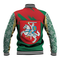 Lithuania Emblem Baseball Jacket National Symbol with Traditional Patterns