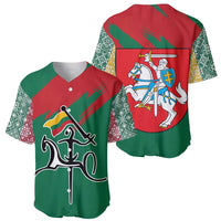 Lithuania Emblem Baseball Jersey National Symbol with Traditional Patterns