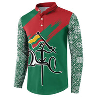 Lithuania Emblem Button Sweatshirt National Symbol with Traditional Patterns