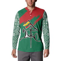 Lithuania Emblem Button Sweatshirt National Symbol with Traditional Patterns