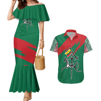 Lithuania Emblem Couples Matching Mermaid Dress and Hawaiian Shirt National Symbol with Traditional Patterns