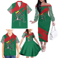 Lithuania Emblem Family Matching Off The Shoulder Long Sleeve Dress and Hawaiian Shirt National Symbol with Traditional Patterns