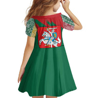 Lithuania Emblem Family Matching Off Shoulder Maxi Dress and Hawaiian Shirt National Symbol with Traditional Patterns