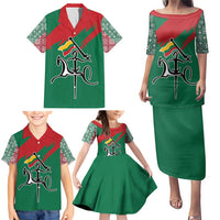 Lithuania Emblem Family Matching Puletasi and Hawaiian Shirt National Symbol with Traditional Patterns