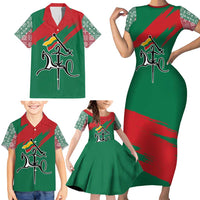 Lithuania Emblem Family Matching Short Sleeve Bodycon Dress and Hawaiian Shirt National Symbol with Traditional Patterns