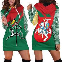 Lithuania Emblem Hoodie Dress National Symbol with Traditional Patterns