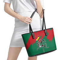Lithuania Emblem Leather Tote Bag National Symbol with Traditional Patterns