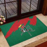 Lithuania Emblem Rubber Doormat National Symbol with Traditional Patterns