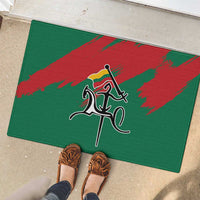 Lithuania Emblem Rubber Doormat National Symbol with Traditional Patterns