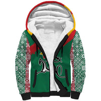 Lithuania Emblem Sherpa Hoodie National Symbol with Traditional Patterns
