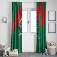 Lithuania Emblem Window Curtain National Symbol with Traditional Patterns
