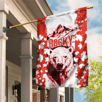 Canada Bear Garden Flag with Maple Leaf and Rocky Mountain Design