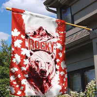 Canada Bear Garden Flag with Maple Leaf and Rocky Mountain Design