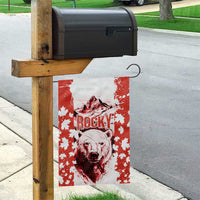 Canada Bear Garden Flag with Maple Leaf and Rocky Mountain Design