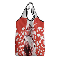 Canada Bear Grocery Bag with Maple Leaf and Rocky Mountain Design