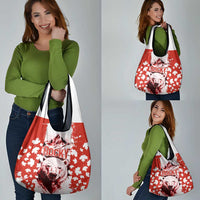 Canada Bear Grocery Bag with Maple Leaf and Rocky Mountain Design