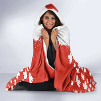 Canada Bear Hooded Blanket with Maple Leaf and Rocky Mountain Design