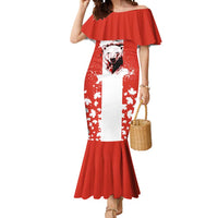 Canada Bear Mermaid Dress with Maple Leaf and Rocky Mountain Design